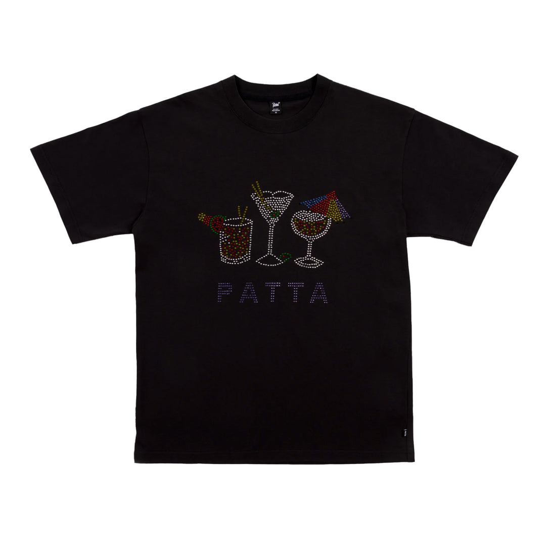 Tシャツ・カットソー LAUGHER PATMAT Wow Pat T-Shirt Black PM19 Patta - It's 5 O'Clock Somewhere T-Shirt (Black) – amongst few
